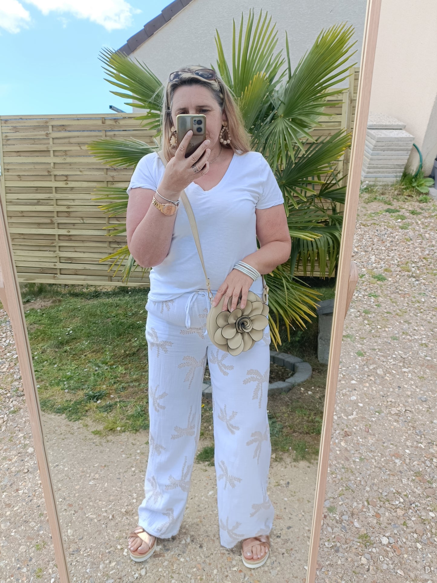 Pantalon Gaze de coton Palmier