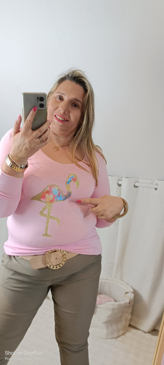 Pull Flamant rose