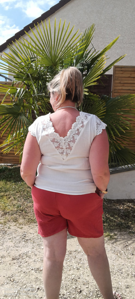 Short Gaze de coton